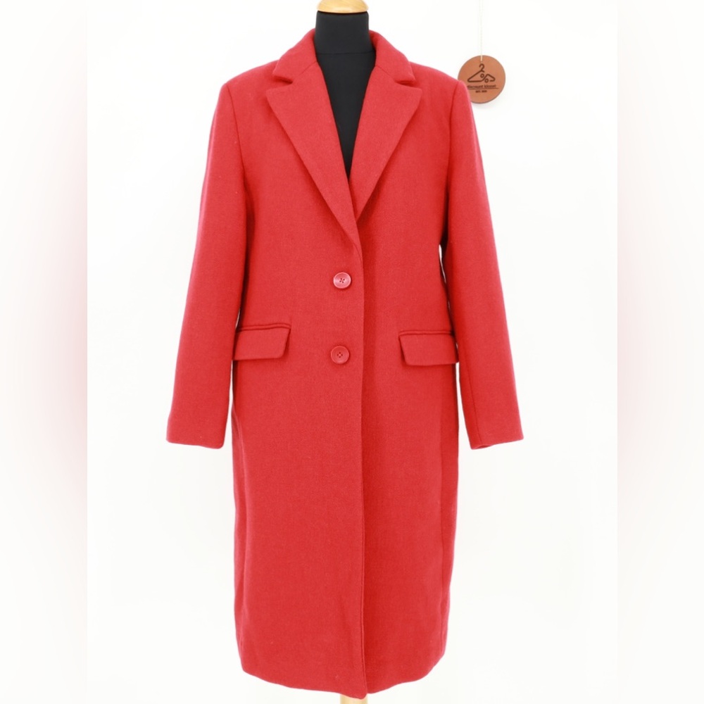 HOUSE OF HARLOW 1960 Wool Blend Notch Collar Single‎ Breasted Two Button Coat